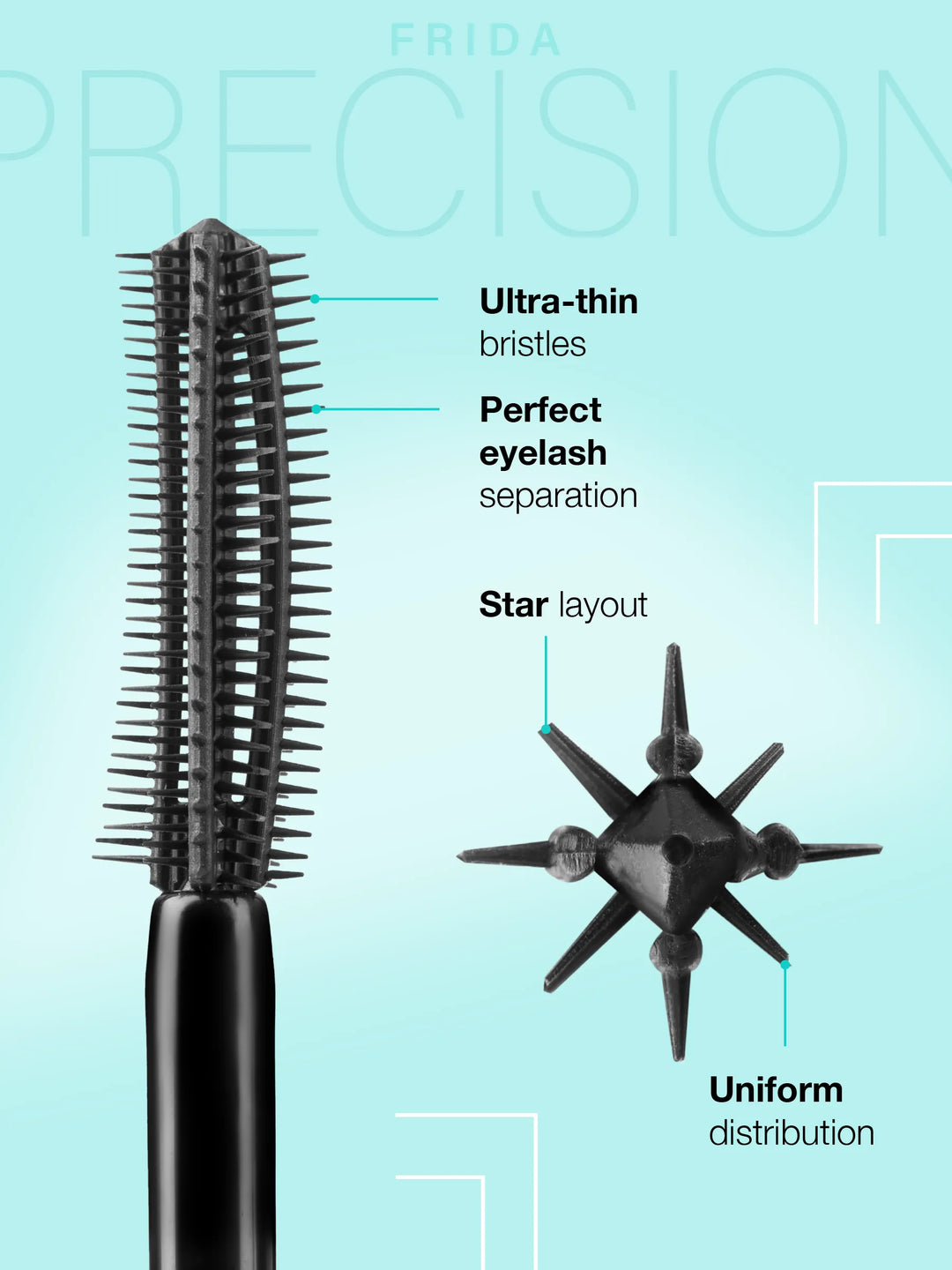 FRIDA PRECISION | mascara ad alta definizione per ciglia naturali ed extension ciglia 8ml