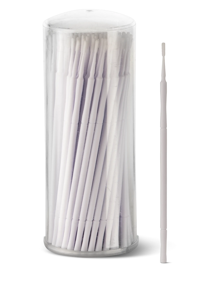 MICROBRUSH PUNTA S FLAT BIANCO | sottile allungata con setole folte 100pz
