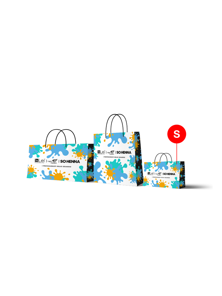 BORSETTA SHOP Tg.S | in carta con grafica personalizzata dei brand